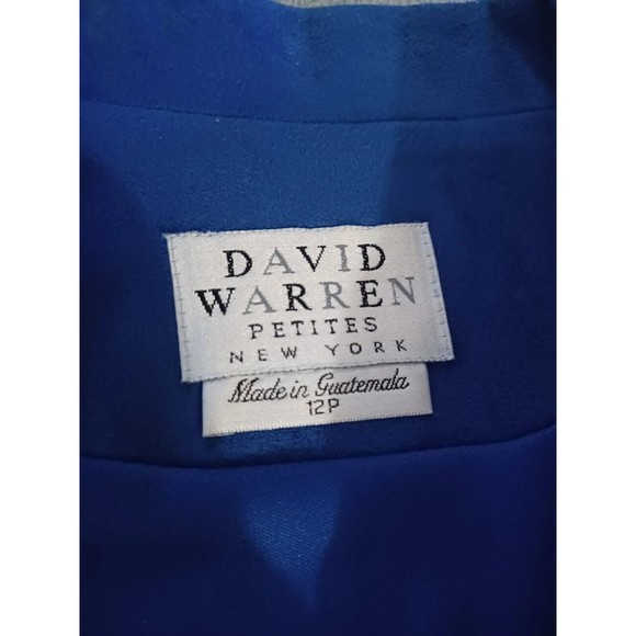 David Warren Petites New York Size 12 Blue Blazer 4 button shoulder pads - Picture 2 of 7